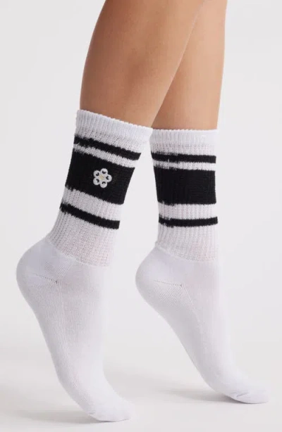 Stems Varsity Flower Crew Socks In White