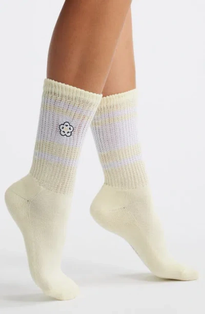 Stems Varsity Flower Crew Socks In Neutral