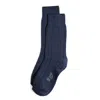 Stems Ribbed Lux Cashmere Socks In Blue