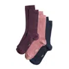 Stems Eco Conscious Cashmere Socks Box Of Three In Blue/purple