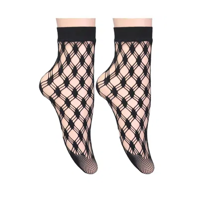 Stems Women's Lattice Net Fishnet Socks In Black