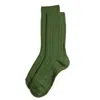 Stems Luxe Merino Wool & Cashmere Blend Crew Socks In Green