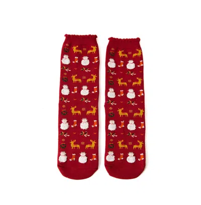 Stems Women's Merry Christmas Socks In Red