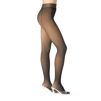 Stems Women's Neutrals / Black Skin Illusion Fleece Lined Mid Weight Tights - Beige/black