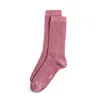 Stems Eco-conscious Cashmere Crew Socks In Pink/purple