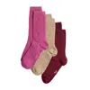 Stems Assorted 3-pack Rib Socks In Pink/purple