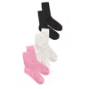 Stems Women's Silky Rib Crew Socks Box Of Three In Multi