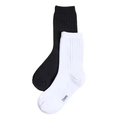 STEMS WOMEN'S WAFFLE KNIT SOCKS SET OF TWO