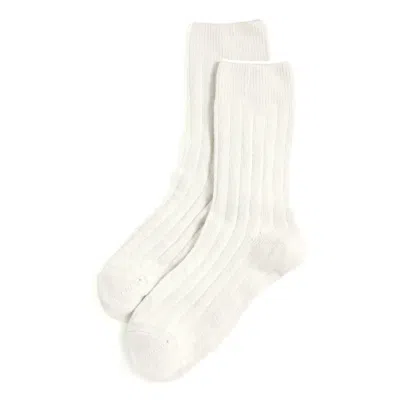 STEMS WOMEN'S WHITE LUX CASHMERE SOCKS - IVORY