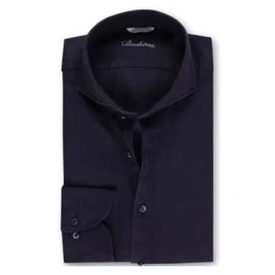 Stenströms - Black Slimline Long Sleeve Linen Shirt 7742217970600