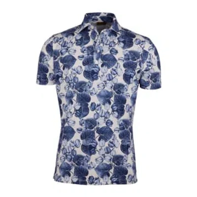 Stenströms - Slim Blue Patterned Polo Shirt 4401352580171