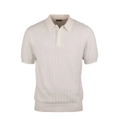 Stenströms - Textured Linen/cotton Polo Shirt In Off White 4202482541050