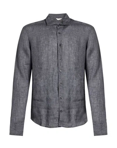 Stenströms Man Shirt Charcoal Size S Linen In Grey
