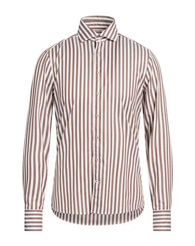 Stenströms Man Shirt Chocolate Brown Size S Cotton In Multi