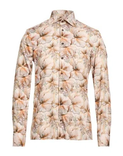 Stenströms Man Shirt Light Brown Size 15 ¾ Cotton In Orange