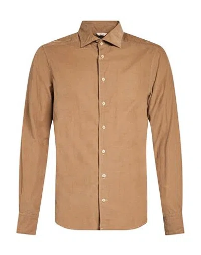 Stenströms Man Shirt Light Brown Size M Cotton