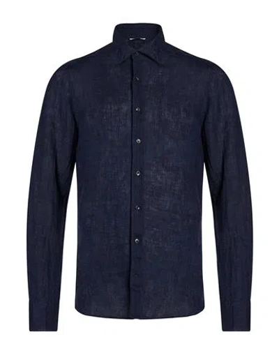 Stenströms Man Shirt Midnight Blue Size S Linen