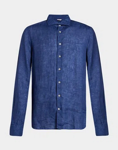 Stenströms Man Shirt Navy Size S Linen
