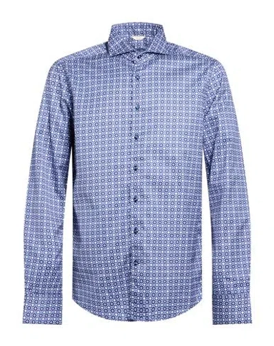 Stenströms Man Shirt Navy Size Xl Cotton In Blue