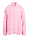 Stenströms Man Shirt Pink Size Xl Linen In Pink