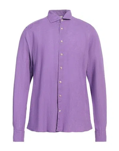 Stenströms Man Shirt Purple Size L Linen
