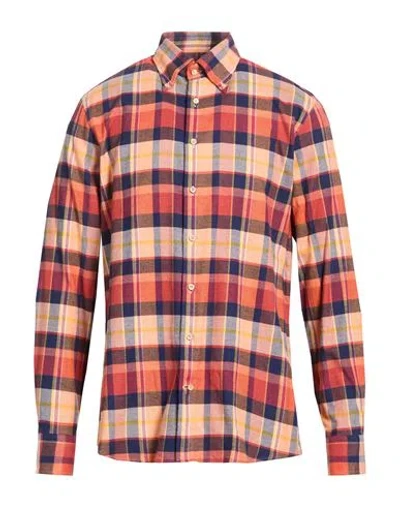 Stenströms Man Shirt Salmon Pink Size L Cotton In Multi