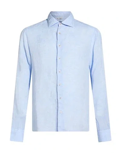 Stenströms Man Shirt Sky Blue Size M Linen