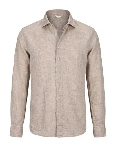 Stenströms Man Shirt Taupe Size Xl Linen In Brown