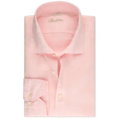 Stenströms Men's Linen Long Sleeve Button Down Shirt In Light Pink