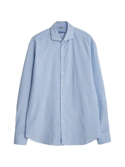 Stenströms Striped Seersucker Shirt In Blue