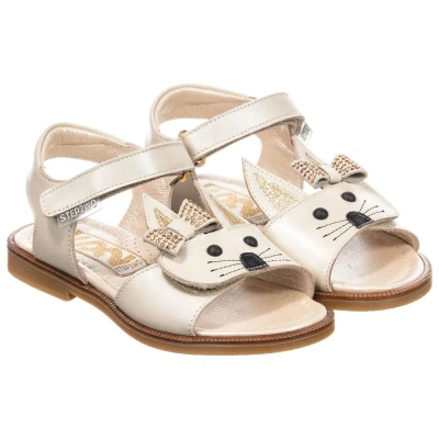 Step2wo Babies'  Girls Leather 'rabbit' Sandals In Neutral