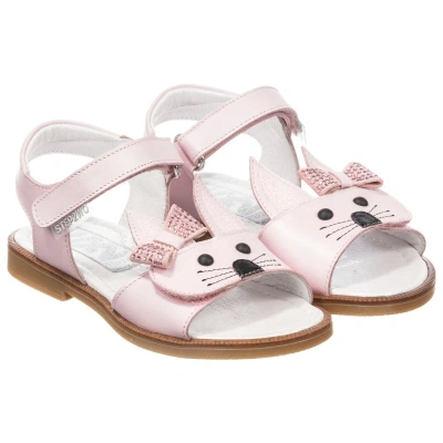 Step2wo Babies'  Girls Leather 'rabbit' Sandals In Pink