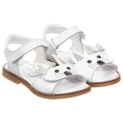 Step2wo Babies'  Girls Leather 'rabbit' Sandals In White