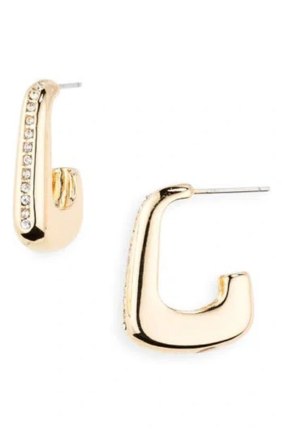 Stephan & Co. Crystal Hoop Earrings In Gold