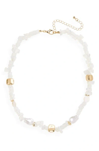 Stephan & Co. Imitation Pearl Necklace In White