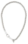 STEPHAN & CO. IMITATION PEARL TOGGLE LINK CHAIN NECKLACE