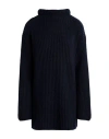 Stephan Boya Woman Turtleneck Navy Blue Size Xxl Cashmere In Navy Blue