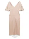 Stephan Janson Twenty Midi Dress In Beige Bianco