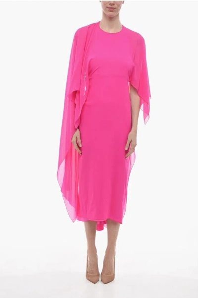 Stephan Janson Bat-wing Sleeved Cosima Silk Maxidress In Pink
