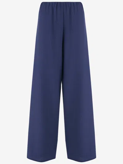 Stephan Janson Blue Wool Straight Leg Pants