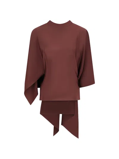 Stephan Janson Cape Tie Coat In Brown