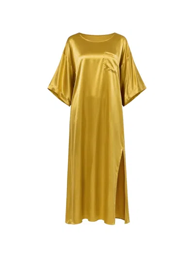 Stephan Janson Chest-pocket Maxi Dress In Yellow