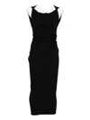 Stephan Janson Draped Midi Dress In Black