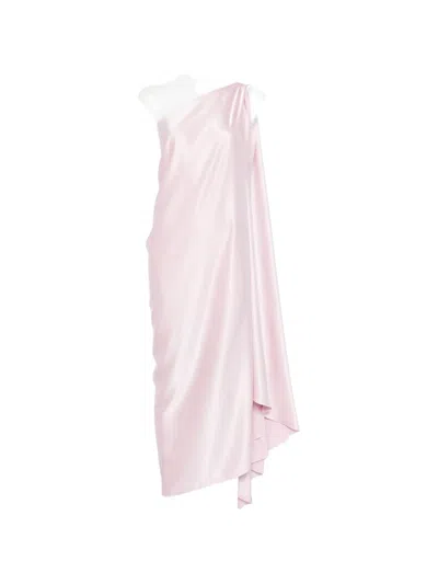 Stephan Janson Draped One-shoulder Dress In Pink