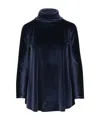 Stephan Janson Stretch Velvet Jersey Blouse In Black
