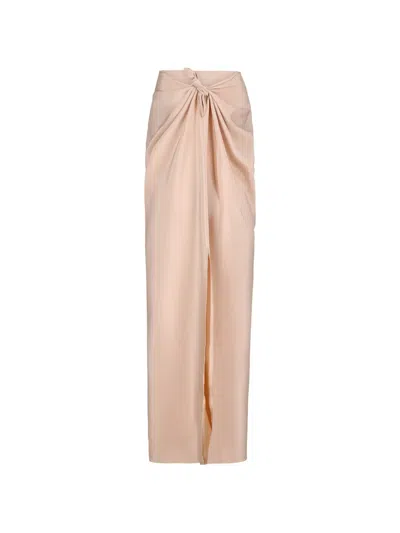 Stephan Janson Knot Detail Long Skirt In Neutral