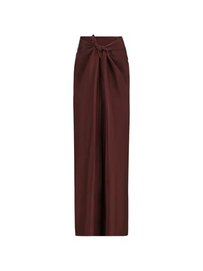 Stephan Janson Knotted Detail Long Skirt In Brown