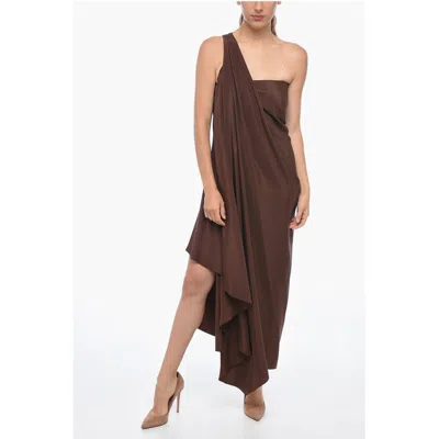 Stephan Janson One-shoulder Dea Silk Dress With Draped Women's Design