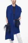 Stephan Janson Silk Stole With Feathered Details