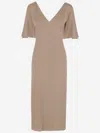 Stephan Janson Twenty Dress Made Of Silk Satin In Beige